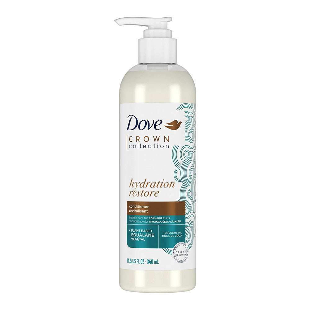 Dove Crown Collection Hydration Restore Conditioner, Care For Coils and Curls, 11.5 Oz